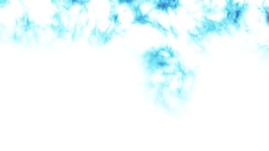 Beyaz arkaplanda soyut mavi duman