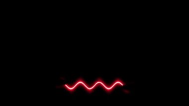 Siyah Arkaplanda Kırmızı Neon Dalgalı Çizgiler