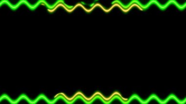 Yeşil ve Sarı Neon Dalga Çerçevesi