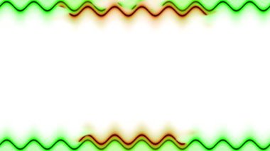 Soyut Yeşil ve Turuncu Dalga Çizgileri Kenarlığı