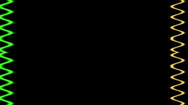 Siyah Arkaplanda Soyut Yeşil ve Sarı Çizgiler