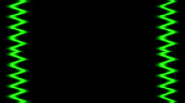 Soyut Yeşil Neon Zigzag Çerçevesi