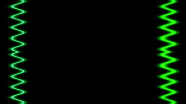 Siyah Arkaplanda Soyut Yeşil Neon Çizgileri