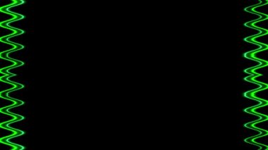 Siyah arkaplan üzerindeki soyut yeşil çizgiler