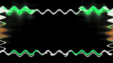 Siyah Arkaplan ile Soyut Yeşil ve Beyaz Sınır