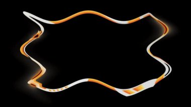 Turuncu ve Beyaz Çerçeveli Soyut Grafik Tasarımı