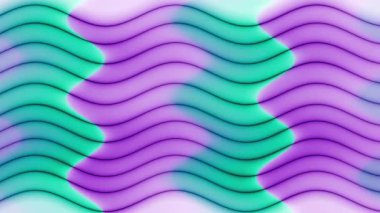 Mor ve Yeşil Renkli Soyut Dalgalı Desen