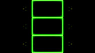 Siyah Arkaplanda Neon Yeşil Kareler