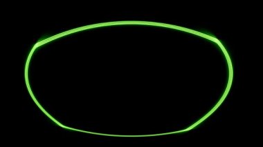 Soyut Yeşil Neon Oval