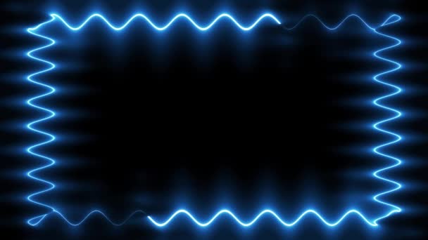 Abstract Blue Neon Light Frame Background