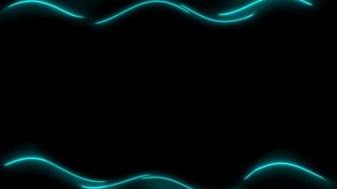 Soyut Turkuaz Neon Dalgaları Çerçevesi