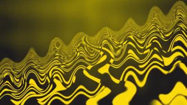 Soyut Sarı ve Siyah Dalgalı Desen