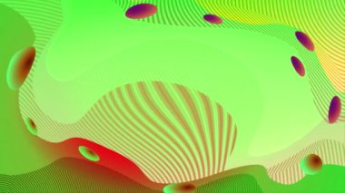 Soyut Yeşil ve Kırmızı Sıvı Şekiller