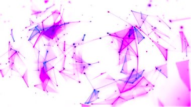 Pembe ve Mavi Çizgilerle Soyut Dijital Sanatlar