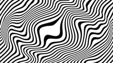 Soyut Siyah ve Beyaz Dalgalı Çizgiler