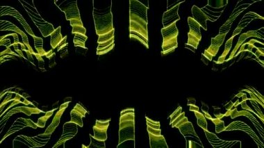 Siyah arkaplan üzerindeki soyut yeşil çizgiler