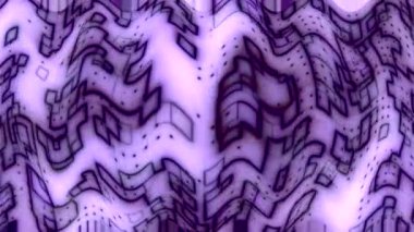 Soyut Mor ve Beyaz Geometrik Desen