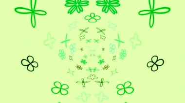soyut yeşil çiçek deseni