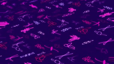 Soyut Neon Çiçek Deseni