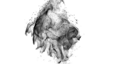 Soyut Siyah ve Beyaz Duman Bulutu