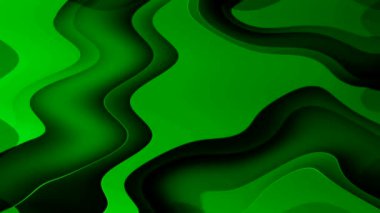 Soyut Yeşil Dalga Kağıt Kesim Tasarımı