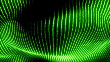 Siyah arkaplan üzerindeki soyut yeşil çizgiler