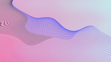 Pembe ve Mavi Gradyan ile Soyut Dalga Çizgileri