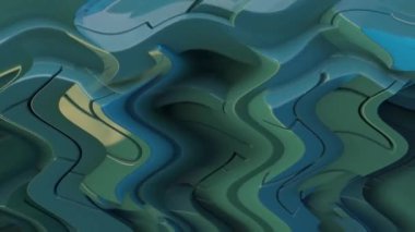 Dalgalı, Teal Surface 'in 3 boyutlu soyut canlandırması