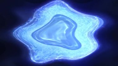 Siyah arkaplanda 3 boyutlu mavi sıvı oluşturma