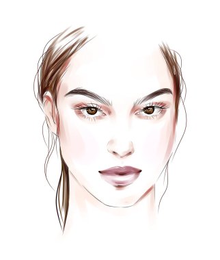 Makyaj çizelgesi stili rehberi. Çeşitli yüz tipleri şeması şablonu. Bilgi vektörü ipuçları ve makyaj ya da kirpik uzatma uygulaması için numaralar beyaz arkaplan üzerinde güzellik salonu prosedür posteri