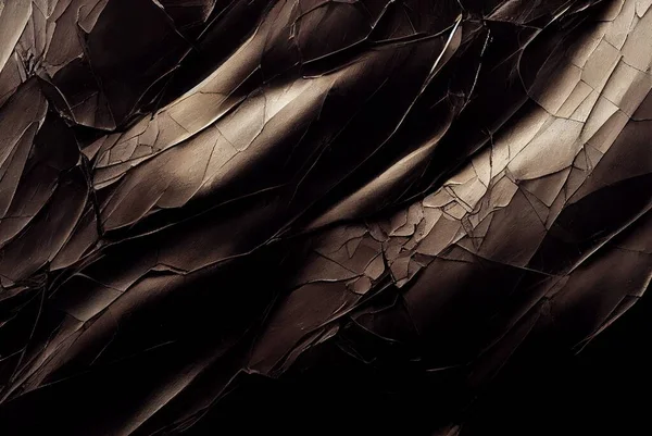 Luxury abstract black, bronze background with waves, cracked paint, metallic shine, cracked distressed concrete.