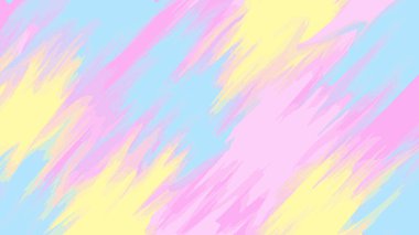 Hassas pembe-sarı-mavi renkli boya darbeleriyle soyut bir arkaplan. Renkli boya fırçası ve fırça darbeleri, renk desenleri. Tasarım için yaratıcı el çizgileri dokusu. Vektör