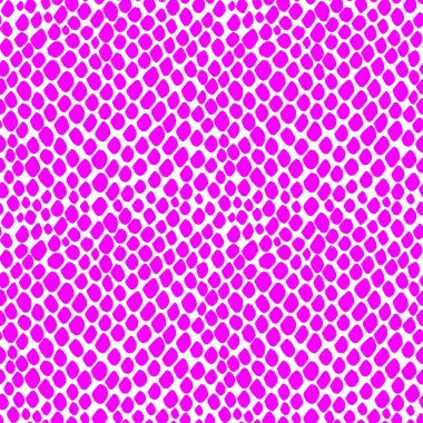 Kusursuz deri yılanı, timsah, kertenkele, timsah, sürüngen. Sürüngen pulları. Tek renkli pembe morumsu lekeler. Vektör beyazda izole edildi. Yılan dokusu. Moda baskısı. tekstil ambalajlama