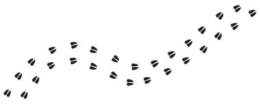 At, mustang, midilli, geyik, inek, keçi, koyun, geyik, antilop ayak izleri. At toynakları. Geyik izleri. Siluet. Vektör izole edildi. Hipodrom At Yarışı Çiftliği Damızlık Hayvanat Bahçesi Binicilik Kulübü