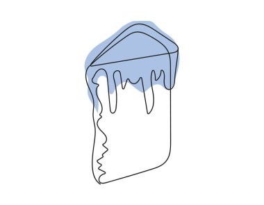 Renkli kremalı Paskalya Kulich pastası çizimleri. Bir dilim kek. Beyaz arka planda bir vektör izole edildi. Tasarım elemanı. Baskı, selamlama, kartpostal, hatıra defteri.