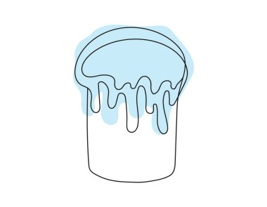 Renkli kremalı Paskalya Kulich pastası çizimleri. Geleneksel Ukrayna Paskalya keki. Vektör beyaz zeminde izole edildi. Tasarım elemanı. Baskı, selamlama, hatıra defteri için