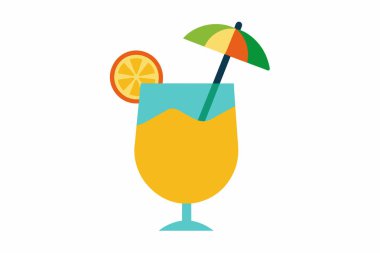 Beyaz arka planda izole edilmiş taze tropikal kokteyl Vibrant meyve suyu. Yaz içkileri, egzotik içecekler, boş zaman. Tasarım elemanı. Yazdır. Grafik illüstrasyon.