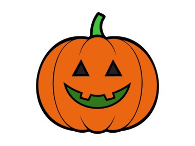 Gülümseyen balkabağı karakteri. Dost canlısı çizgi film Jack-o-Lantern. Resimler beyaz arkaplanda izole edildi. Cadılar Bayramı kavramı, çocuk dostu dekor, şenlik ruhu.