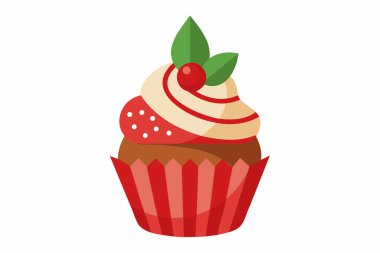 Beyaz arka planda izole edilmiş renkli bir Noel keki. Grafik çizimi. Noel pastası kavramı, şenlikli tatlılar, yeni yıl pastası. Yazdır, tasarım ögesi