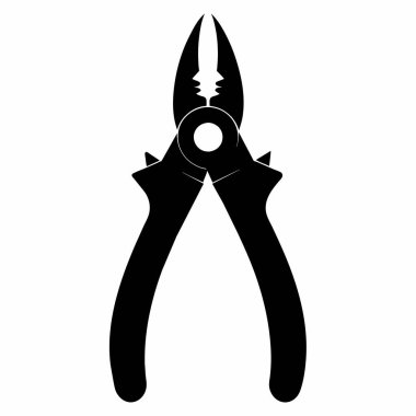 Beyaz arka planda siyah kerpeten silueti, alet çizimi, kerpeten konsepti, minimalist tarz. Tasarım, simge, logo, tasarım ve grafik sanatı için element.