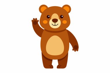 Kahverengi oyuncak ayı beyaz arka planda izole edilmiş. Tatlı çizgi film bebek pelüş ayısı. Çocuk oyuncakları, çocukluk, eğlence, oyun, oyun zamanı. Yazdır, simge, tasarım ögesi