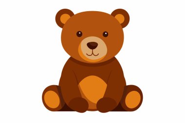 Kahverengi oyuncak ayı beyaz arka planda izole edilmiş. Tatlı çizgi film bebek pelüş ayısı. Çocuk oyuncakları, çocukluk, eğlence, oyun, oyun zamanı. Yazdır, simge, tasarım ögesi