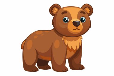 Kahverengi oyuncak ayı beyaz arka planda izole edilmiş. Tatlı çizgi film bebek pelüş ayısı. Çocuk oyuncakları, çocukluk, eğlence, oyun, oyun zamanı. Yazdırma, simge, tasarım elemanı. Grafik sanatı