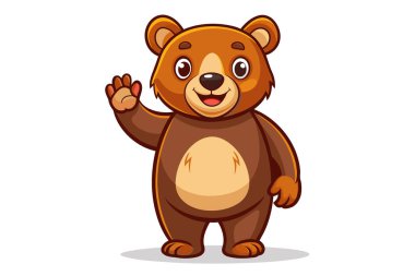 Kahverengi oyuncak ayı beyaz arka planda izole edilmiş. Tatlı çizgi film bebek pelüş ayısı. Çocuk oyuncakları, çocukluk, eğlence, oyun, oyun zamanı. Yazdırma, simge, tasarım elemanı. Grafik sanatı