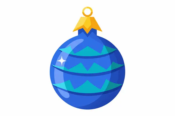 Beyaz Arkaplanda Parlak Mavi Noel Ağacı Süslemesi. Bayram Dekoru, Bayram Sembolü ve Kış Kutlaması kavramı. Yazdırma, Simge, Logo, Tasarım Elemanı.