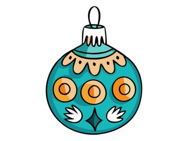 Beyaz bir arka planda el yapımı Noel süsü. Tatil dekorasyonu, şenlikli illüstrasyon, minimalist stil, kış dekorasyonu. Tasarım ögesini yazdır.