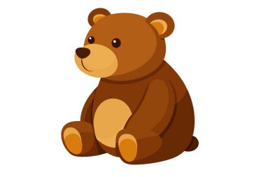 Kahverengi oyuncak ayı beyaz arka planda izole edilmiş. Tatlı çizgi film bebek pelüş ayısı. Çocuk oyuncakları, çocukluk, eğlence, oyun, oyun zamanı. Yazdır, simge, tasarım ögesi