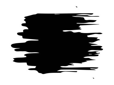 Siyah fırça darbesi beyaz arka planda izole edilmiş. Soyut sanat anlayışı, grunge dokusu, sanatsal tasarım, mürekkep sıçraması. Yazdırma, simge, tasarım ögeleri.