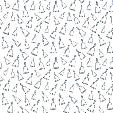 Beyaz Arkaplan 'da el yapımı çan deseni izole edildi. Bayram Dekorasyonu, Bayram Sezonu, Kış Kutlaması ve Şık Tasarım Konsepti.