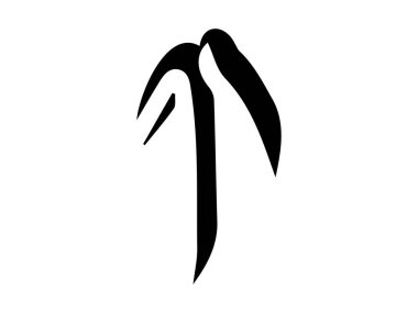 Beyaz arka planda izole edilmiş düz hacimli siyah ok. Yön kavramı, navigasyon, işaretler, hareket. Tasarım elemanı, sembol ve işaret. Doodle tarzı, taslak.